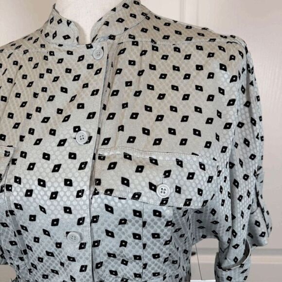 NWT Equipment Femme Absalone Shirt Dress "Sky Gray True Black" Size 2 - Picture 3 of 15